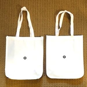 Lululemon White Tote Bags (Large)